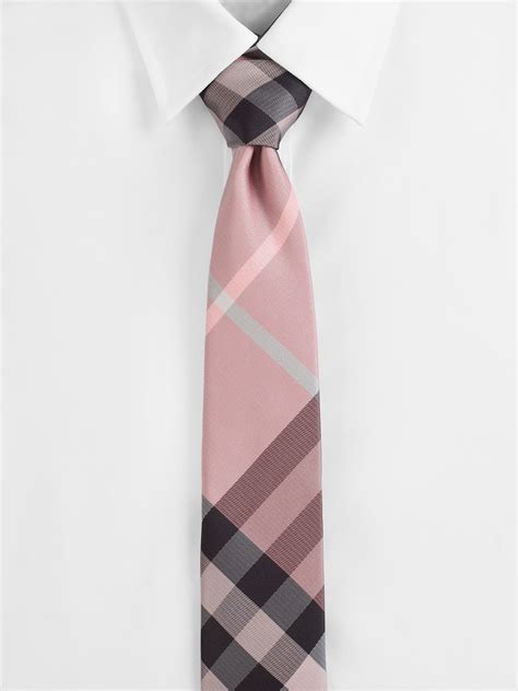 burberry dusty pink tie|Burberry Modern Cut Check Silk Tie In Dusty Pink .